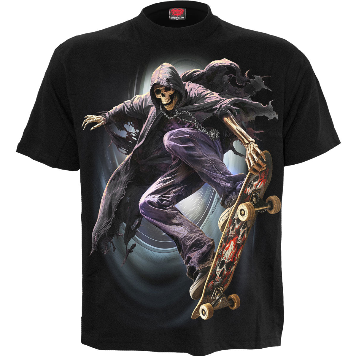 Spiral Unisex T-Shirt: Soul Boarder (Black) (Back Print)
