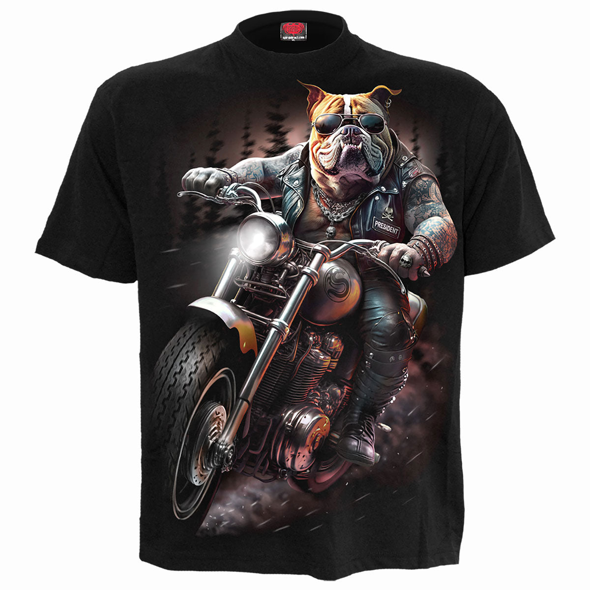 Spiral Unisex T-Shirt: Top Dog (Black) (Back Print)