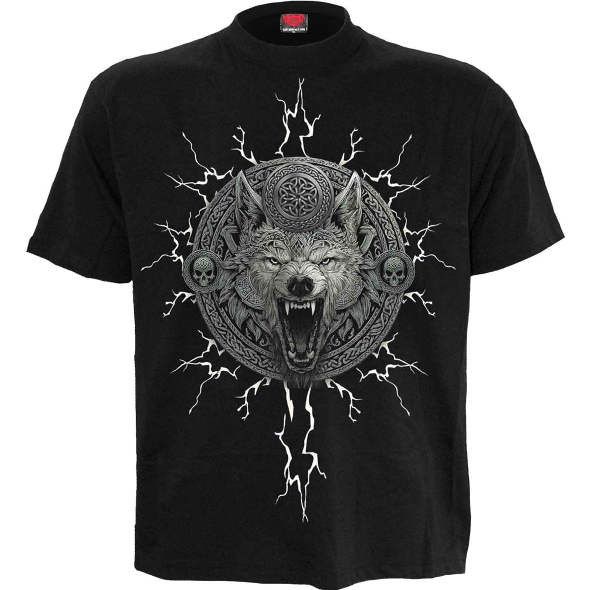 Spiral Unisex T-Shirt: Valhalla (Black) (Back Print)
