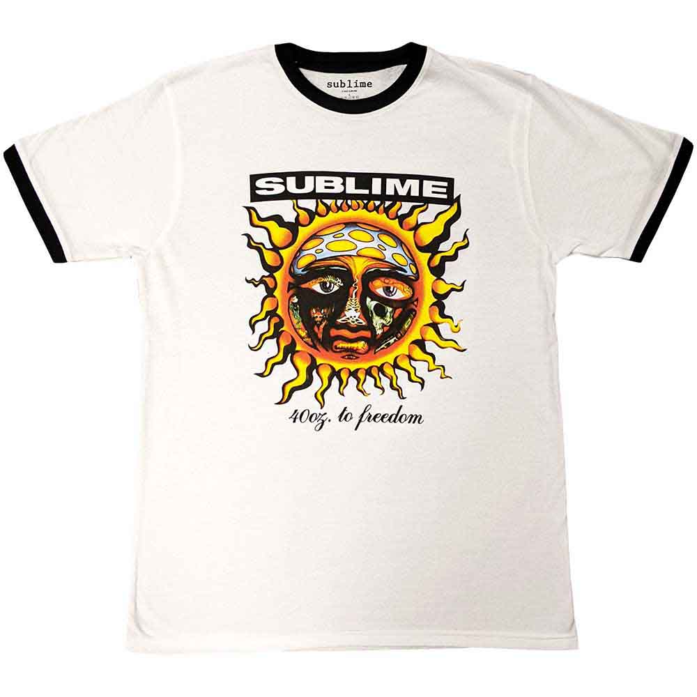 Sublime Unisex Ringer T-Shirt: 40oz. To Freedom (White)