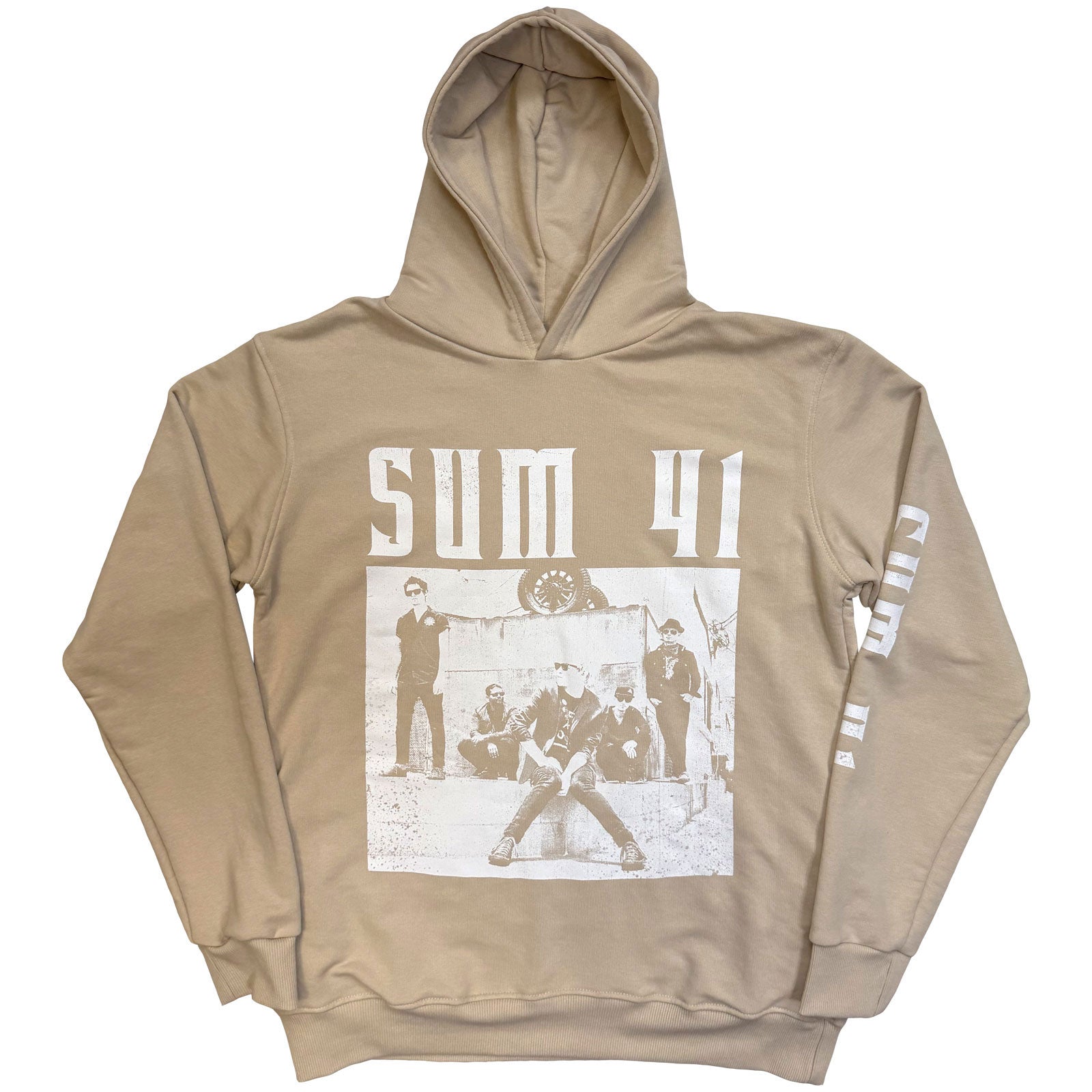 Sum 41 Unisex Unplugged Pullover Hoodie: Band Photo (Natural)