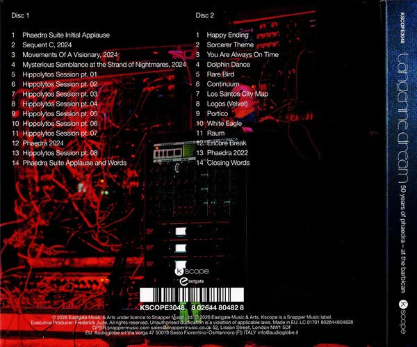 Tangerine Dream – 50 Years of Phaedra: At the Barbican — back cover
