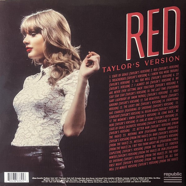 Taylor Swift – Red (Taylor’s version) — back cover