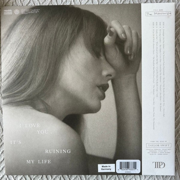 Taylor Swift – THE TORTURED POETS DEPARTMENT — back cover