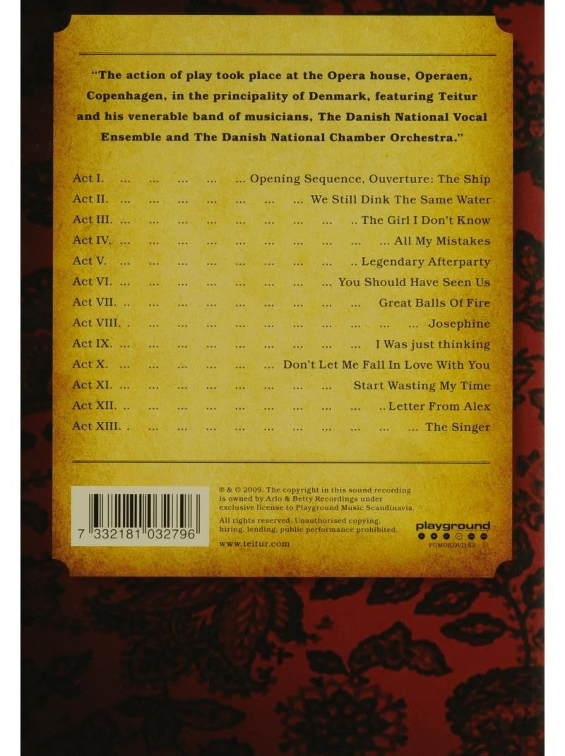 Teitur – A Night at the Opera — back cover
