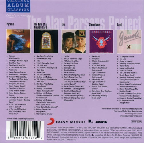The Alan Parsons Project – Original Album Classics — back cover