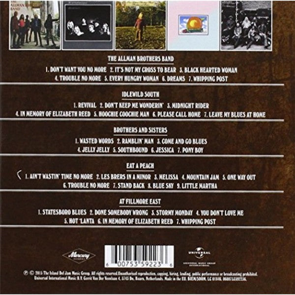 The Allman Brothers Band – 5 Classic Albums — back cover