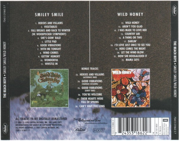The Beach Boys – Smiley Smile / Wild Honey — back cover