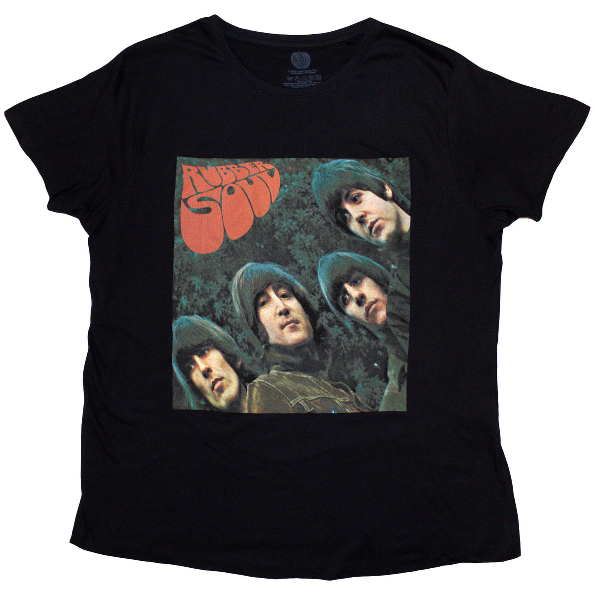 The Beatles Ladies T-Shirt: Rubber Soul Album Cover (Black)