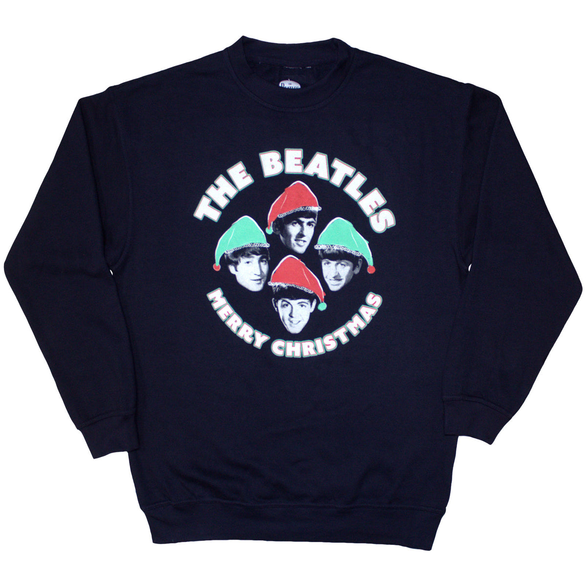 The Beatles Unisex Sweatshirt: Xmas Hats (Navy Blue)