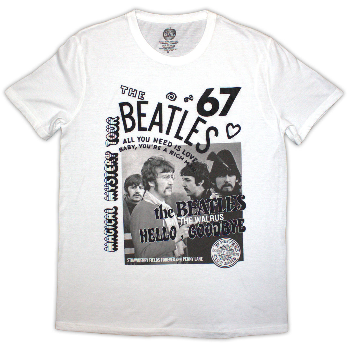 The Beatles Unisex T-Shirt: 1967 (White)