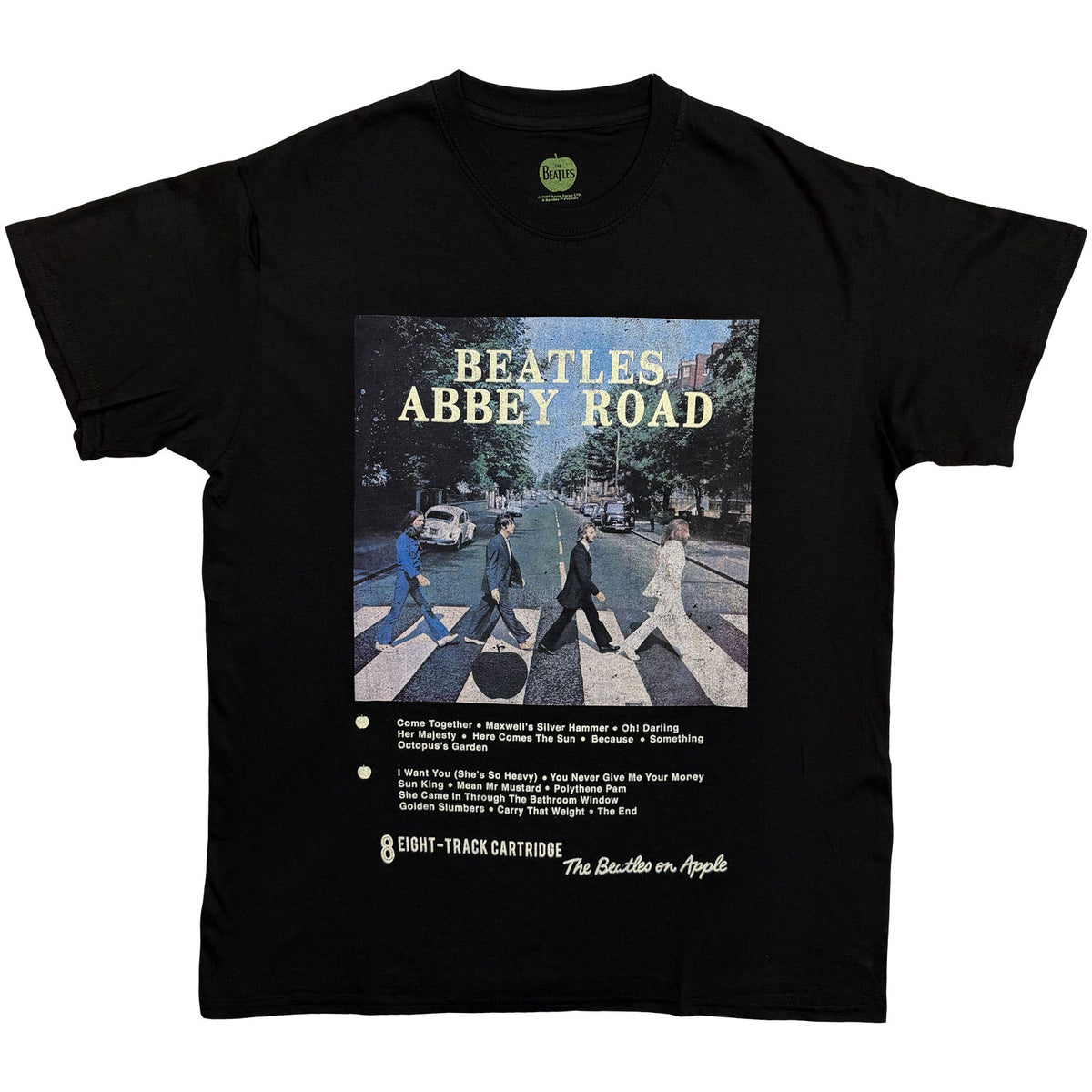 The Beatles Unisex T-Shirt: Abbey Road 8 Track (Black)