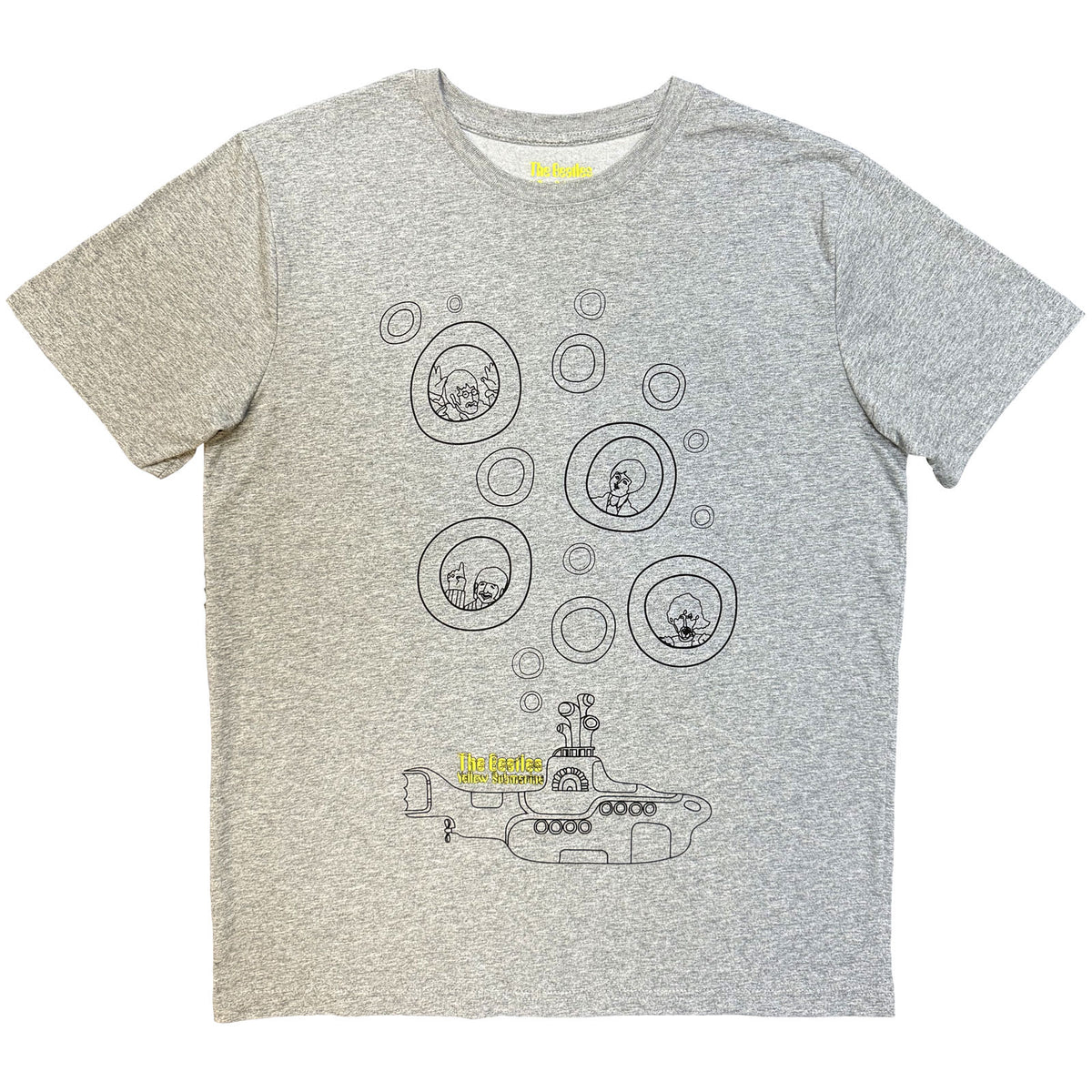 The Beatles Unisex T-Shirt: Bubbles (Heather Grey)