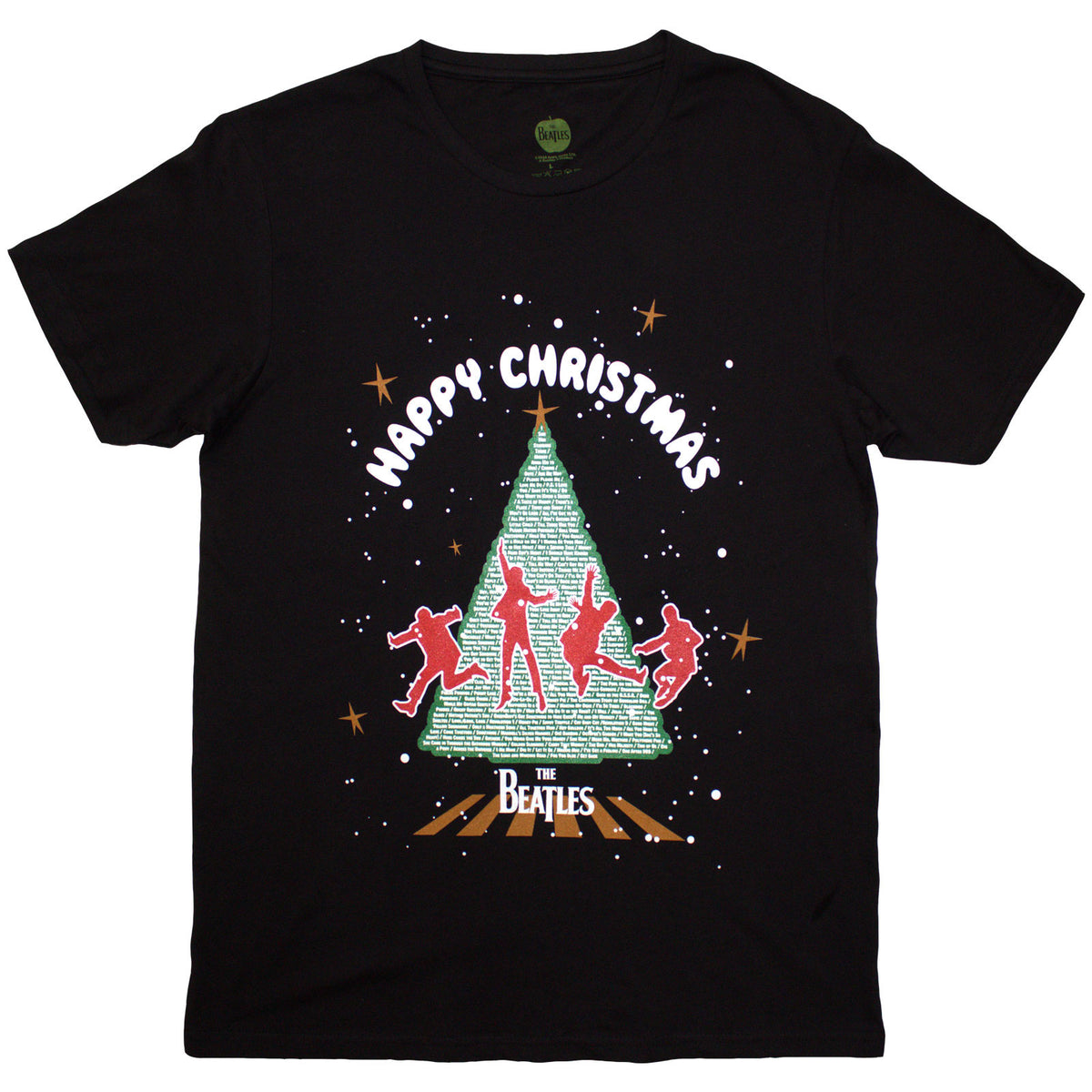 The Beatles Unisex T-Shirt: Christmas Tree (Black)