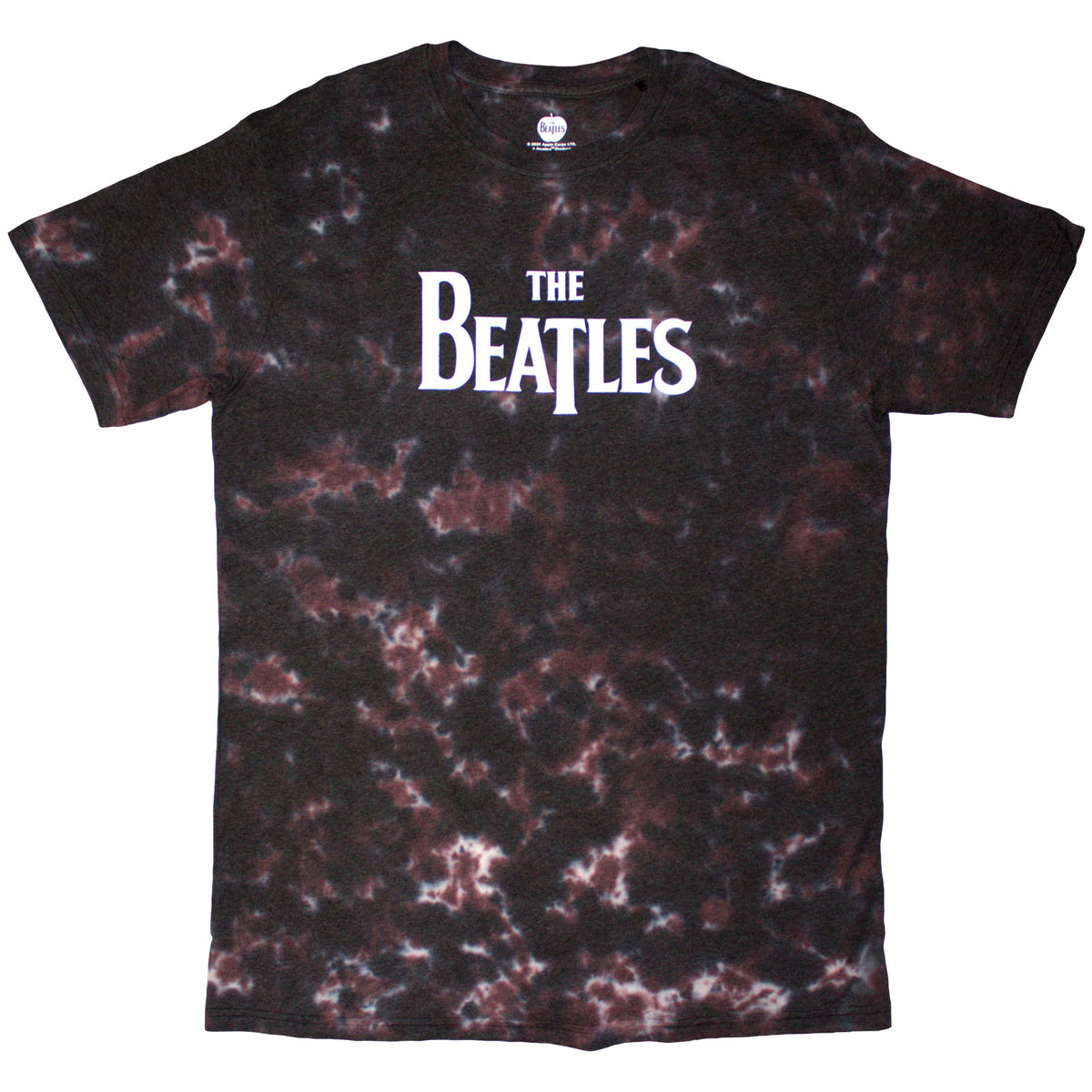 The Beatles Unisex T-Shirt: Drop T Logo (Brown) (Wash Collection)