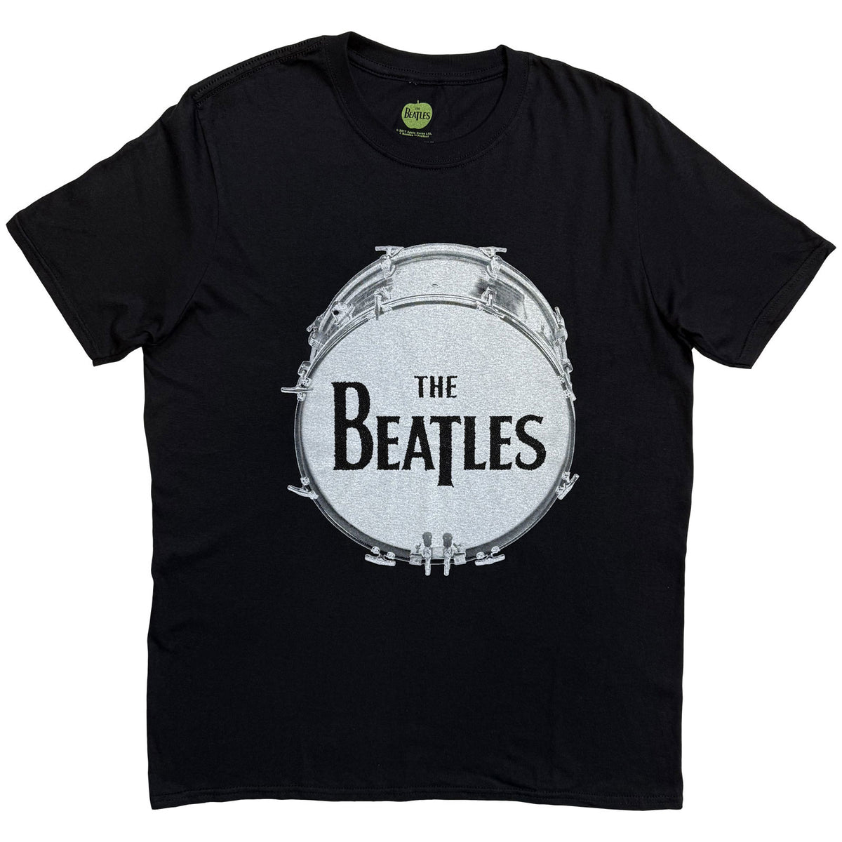 The Beatles Unisex T-Shirt: Drum Black Caviar (Black) (Embellished)