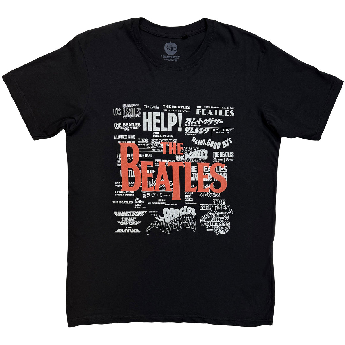 The Beatles Unisex T-Shirt: Titles & Logos (Black) (Embellished)