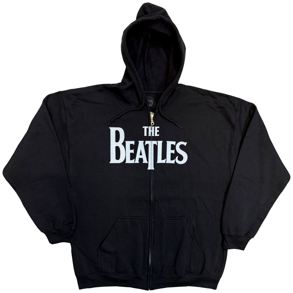 The Beatles Unisex Zipped Hoodie: Drop T Logo (Black)