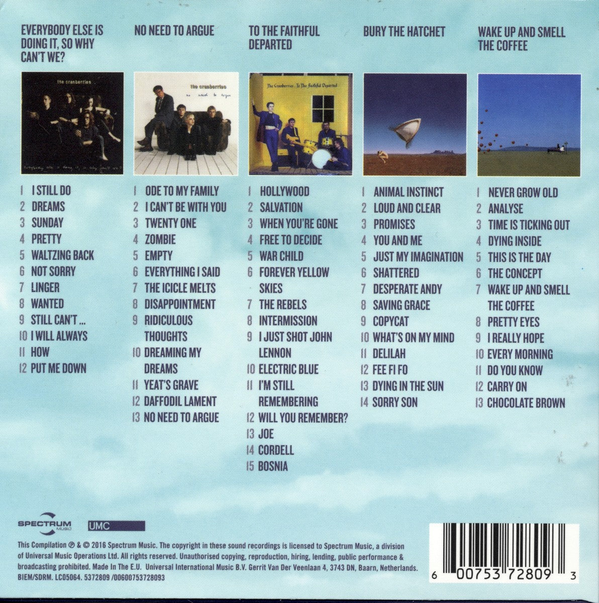 The Cranberries – 5 Classic Albums — back cover