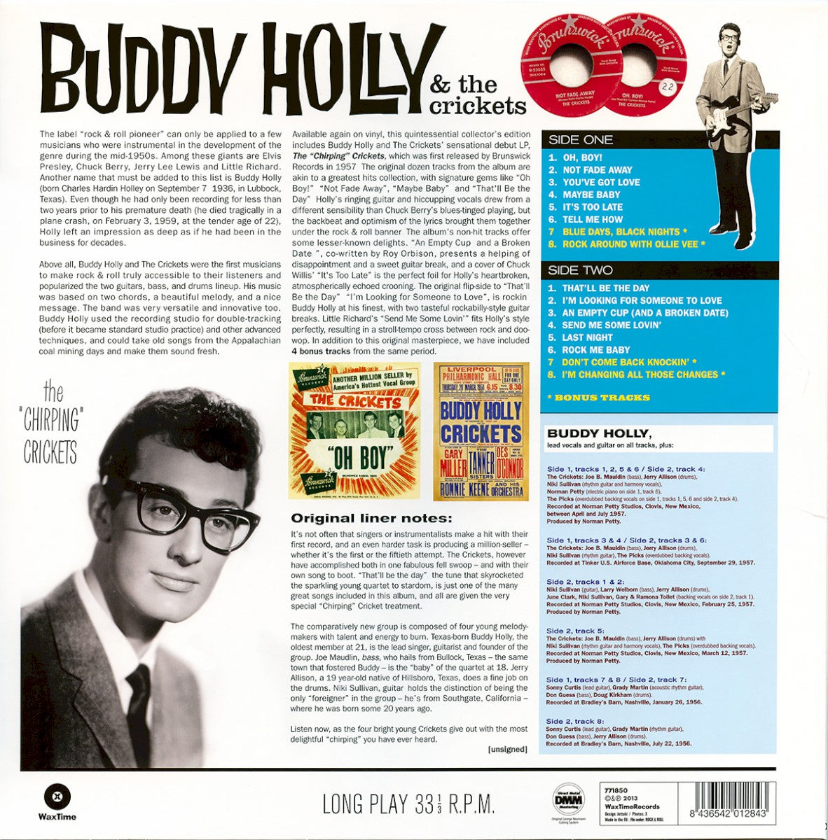 The Crickets – The “Chirping” Crickets — back cover