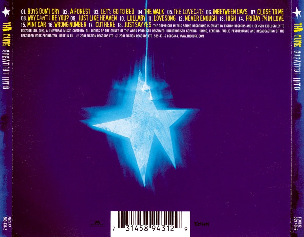 The Cure – Greatest Hits — back cover