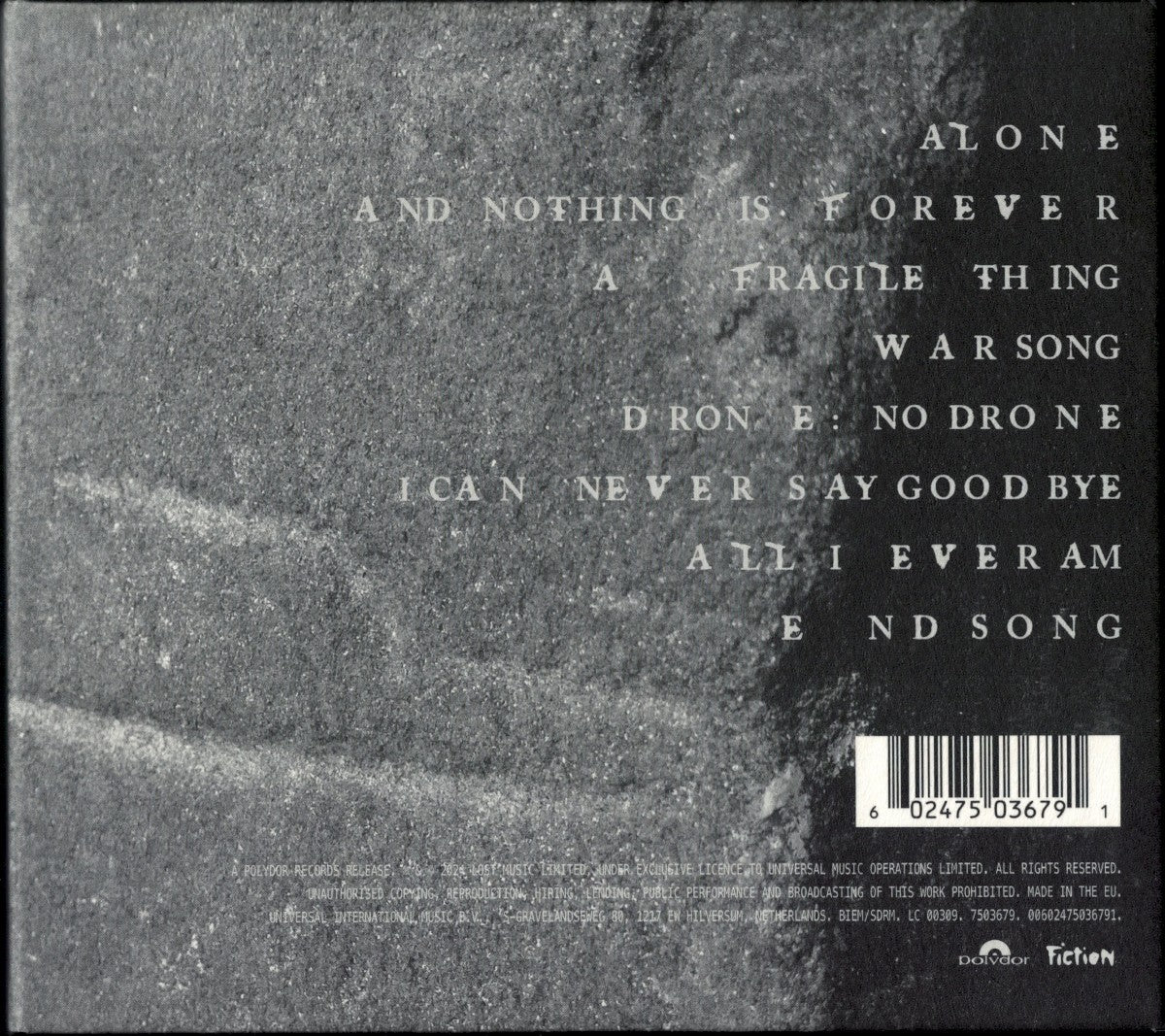 The Cure – Songs of a Lost World — back cover