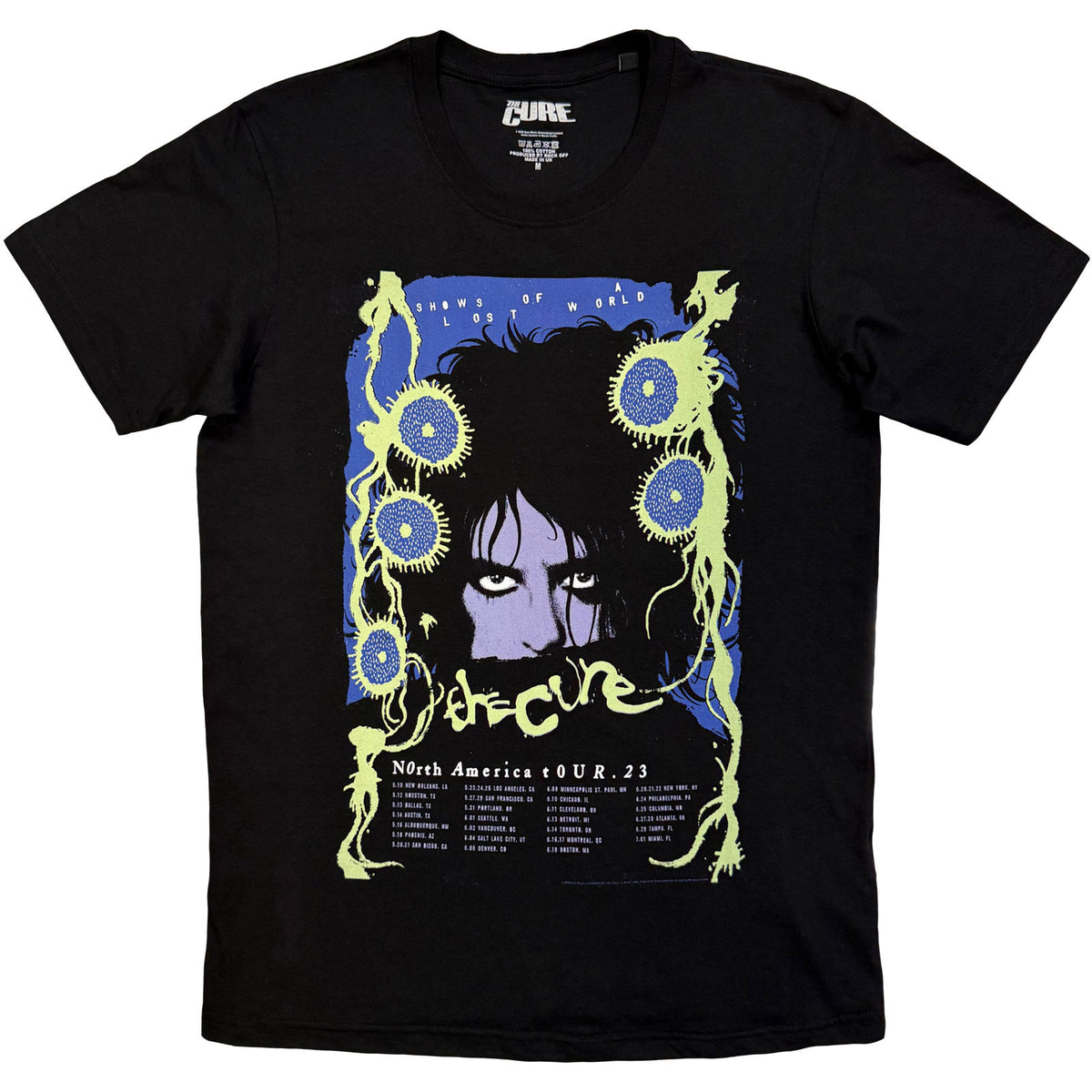 The Cure Unisex T-Shirt: North American Tour '23 Poster (Black)
