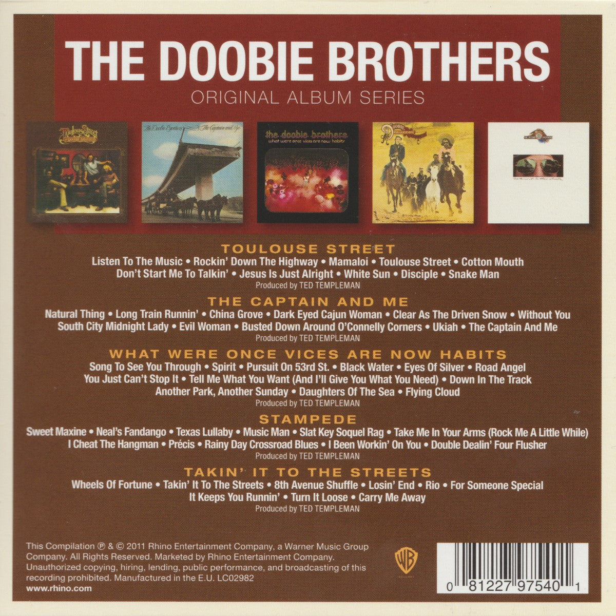 The Doobie Brothers – Original Album Series — back cover