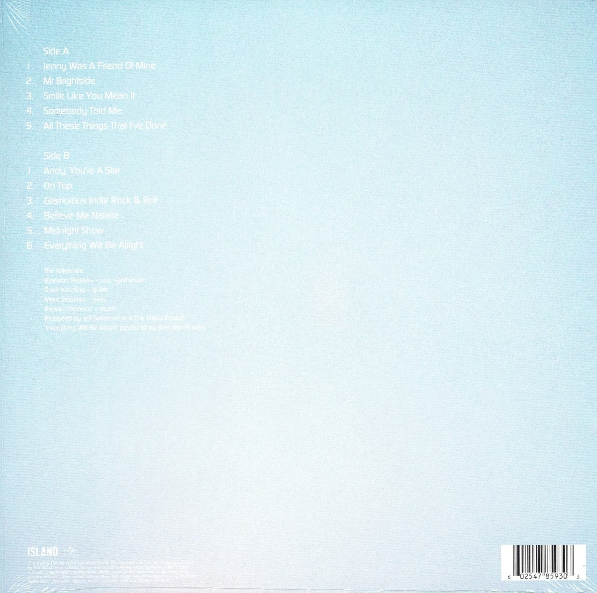 The Killers – Hot Fuss — back cover