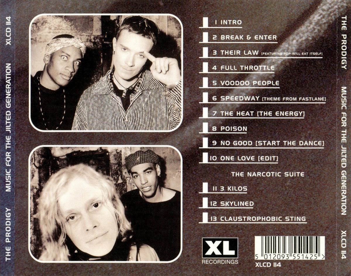 The Prodigy – Music for the Jilted Generation — back cover