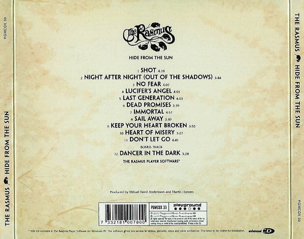 The Rasmus – Hide From the Sun — back cover