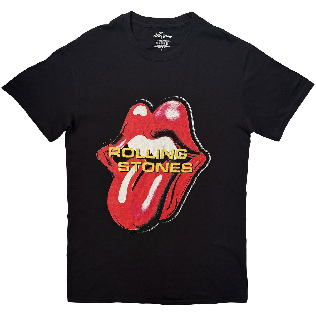 The Rolling Stones Unisex T-Shirt: New Tongue & Logo (Black)