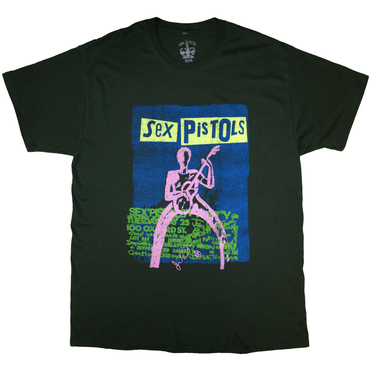 The Sex Pistols Unisex T-Shirt: Guitar Cartoon (Green)