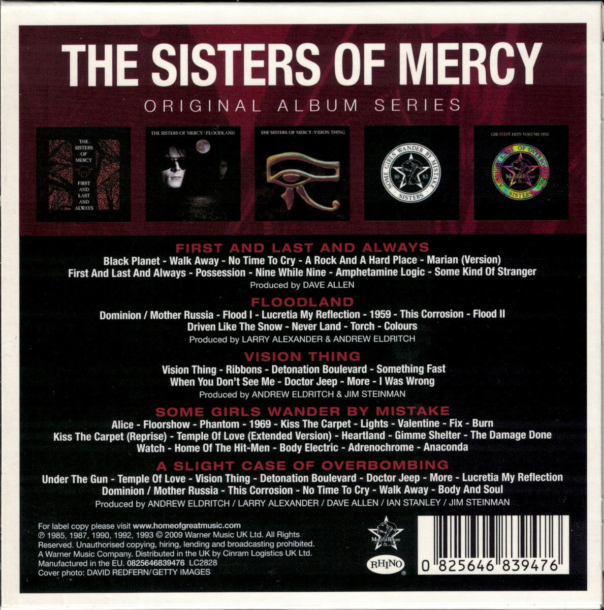 The Sisters of Mercy – Original Album Series — back cover