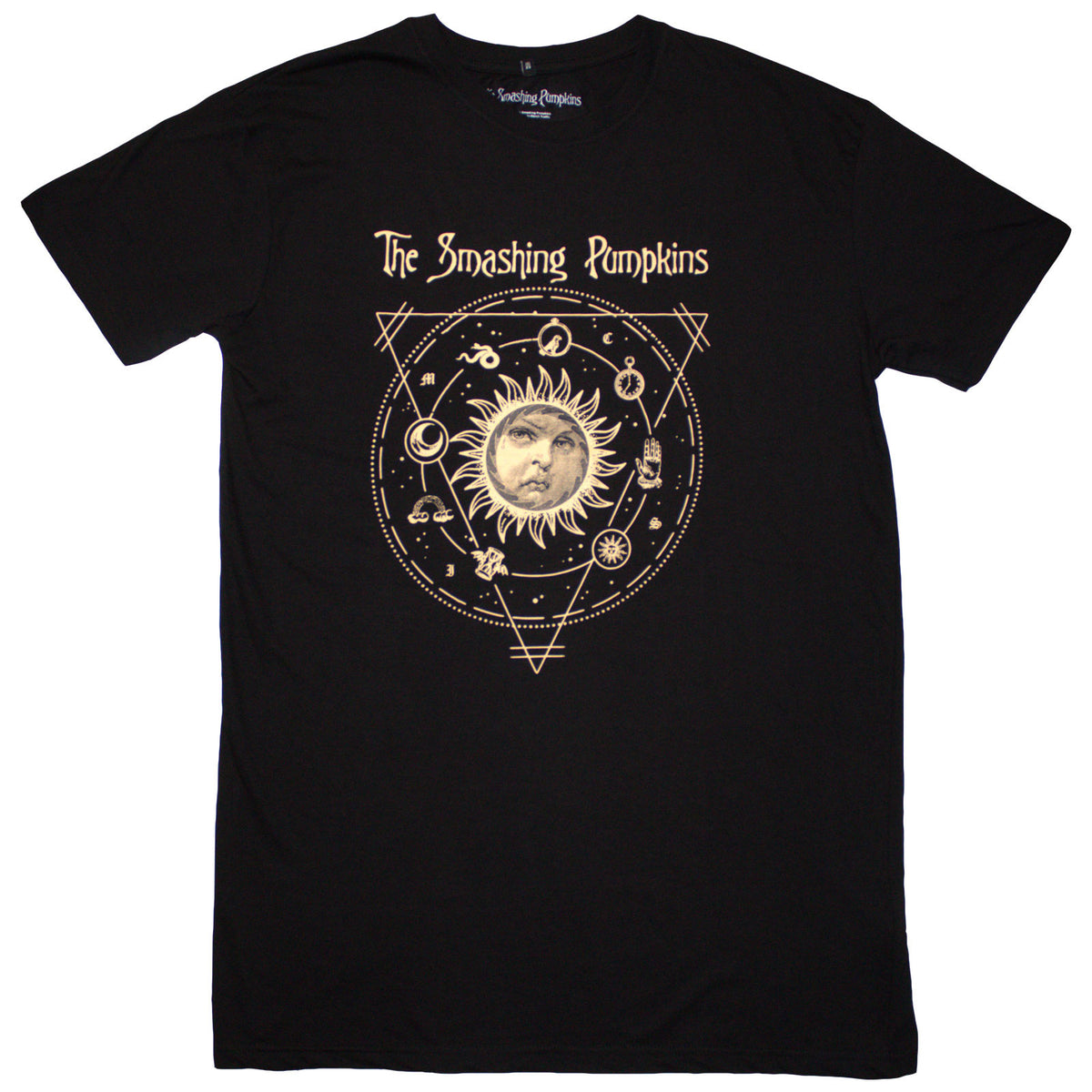 The Smashing Pumpkins Ladies T-Shirt Dress: Celestial Sun (Black)