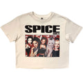 The Spice Girls Ladies Stone Wash Crop Top: Collage (White)