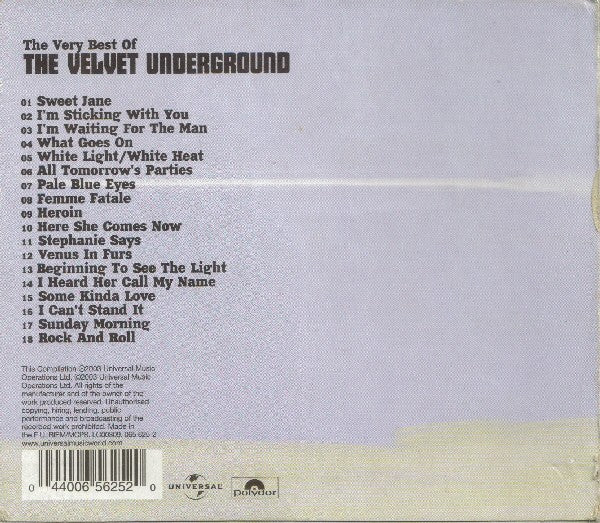 The Velvet Underground – The Very Best of The Velvet Underground — back cover