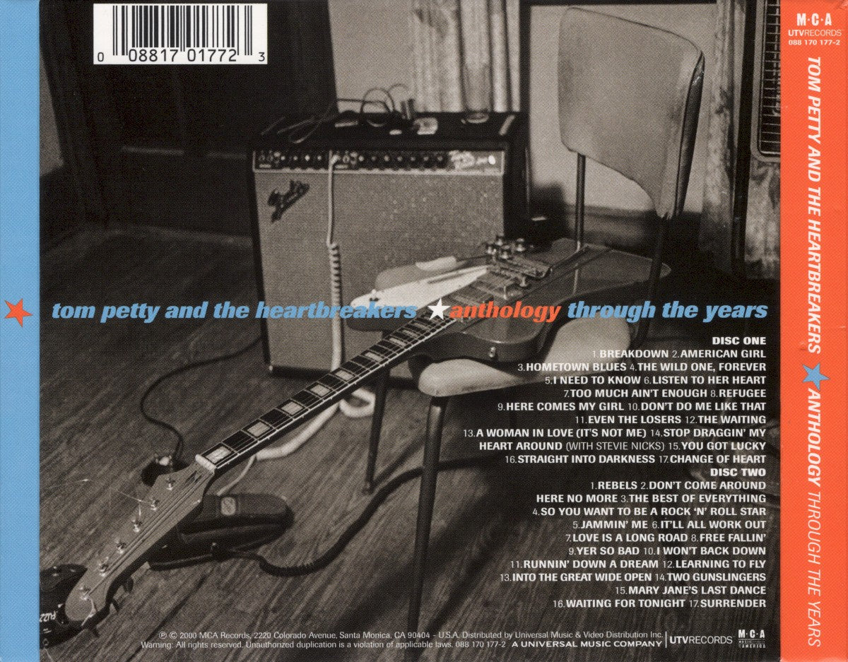 Tom Petty and the Heartbreakers – Anthology: Through the Years — back cover