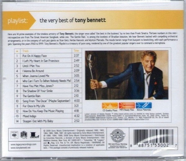 Tony Bennett – Playlist: The Very Best of Tony Bennett — back cover