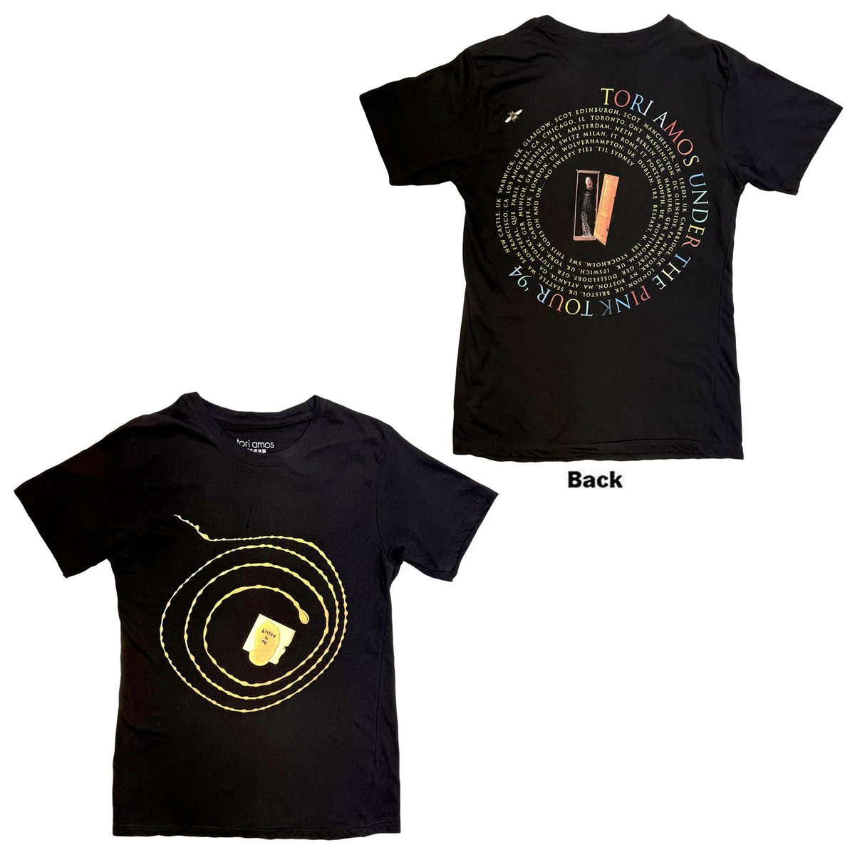 Tori Amos Unisex T-Shirt: Under The Pink Tour (Black) (Back Print)