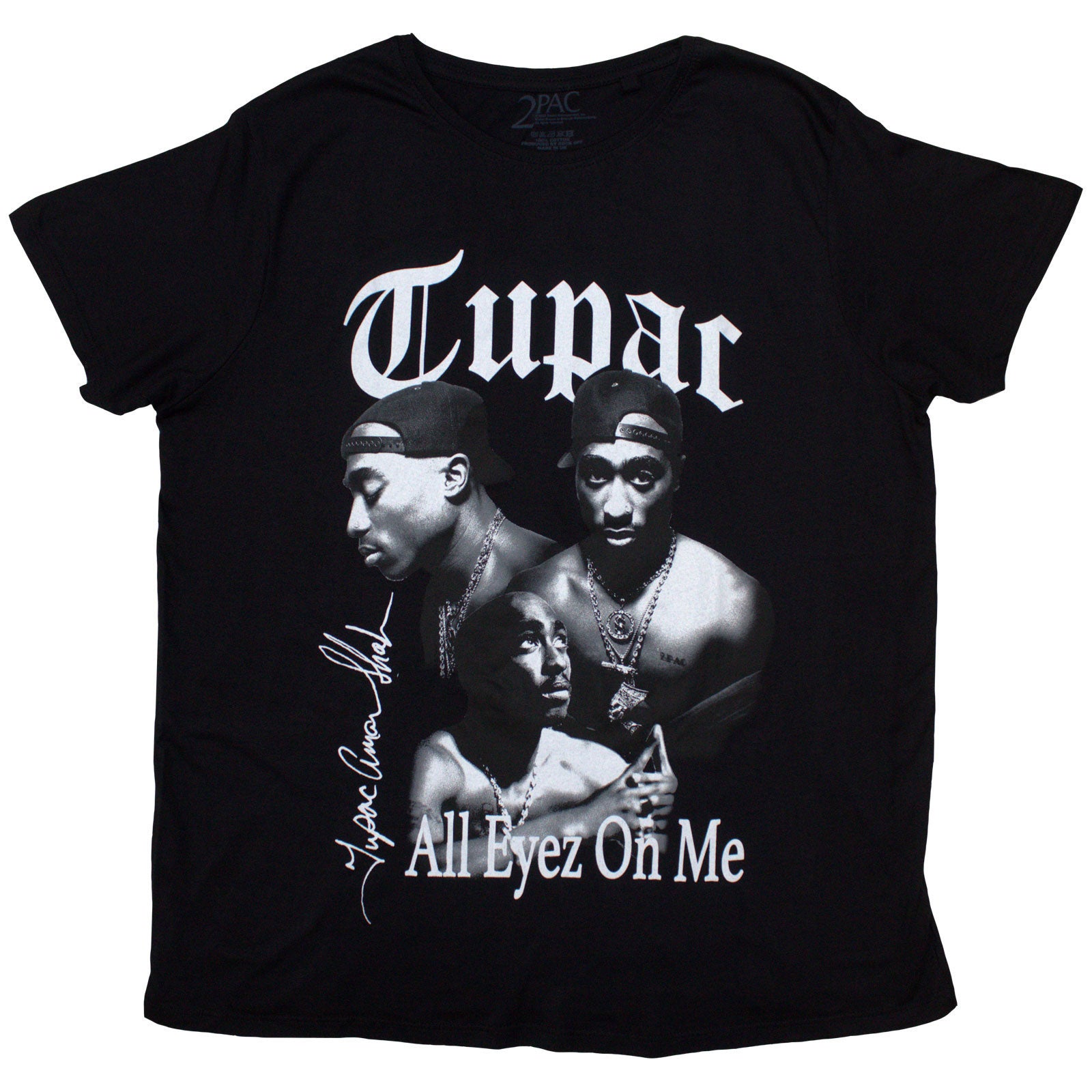 Tupac Unisex T-Shirt: All Eyez B&W (Black)