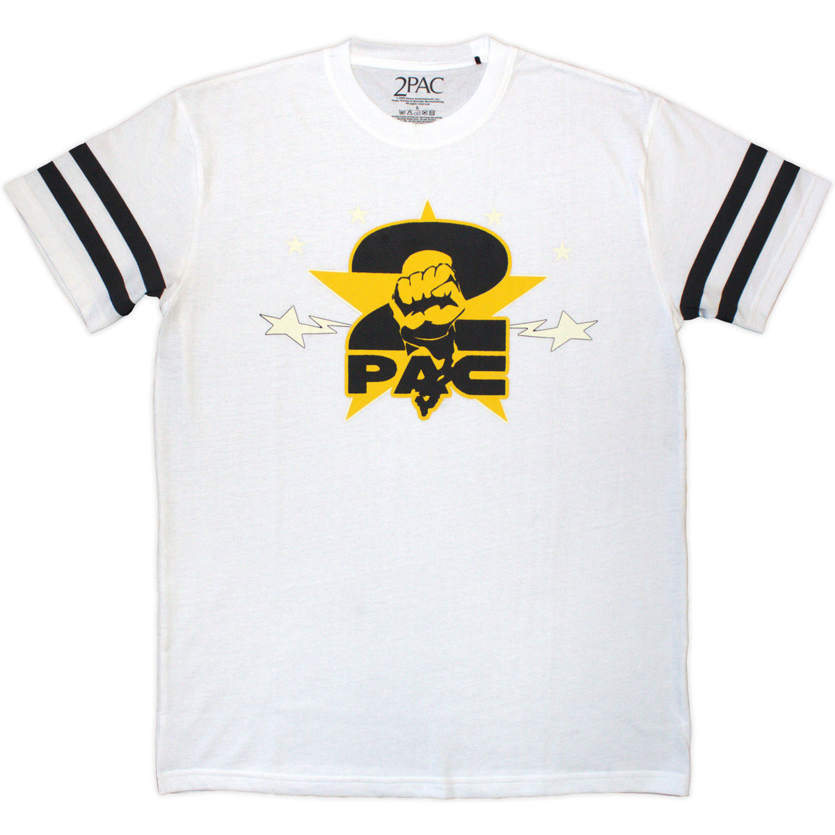 Tupac Unisex T-Shirt: Stars Logo (White)