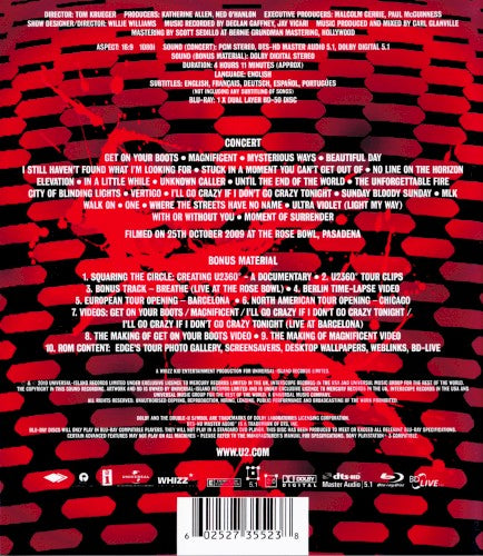 U2 – U2360° at the Rose Bowl — back cover
