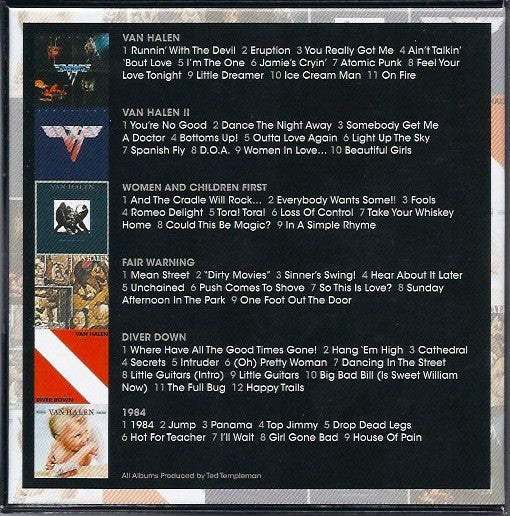 Van Halen – The Studio Albums 1978-1984 — back cover