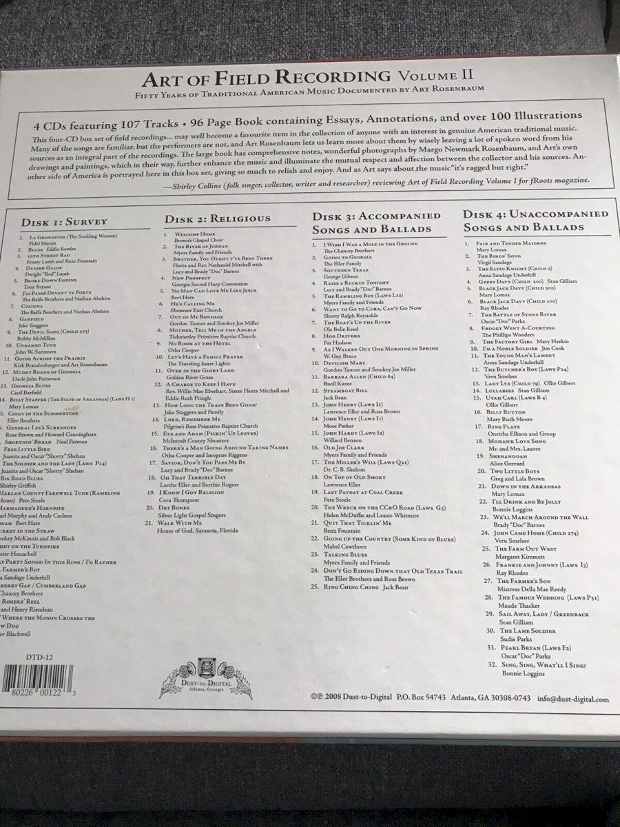 Various Artists – Art of Field Recording, Volume II — back cover