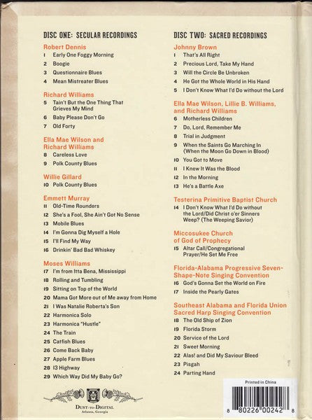 Various Artists – Drop On Down in Florida: Field Recordings of African American Traditional Music 1977–1980 — back cover