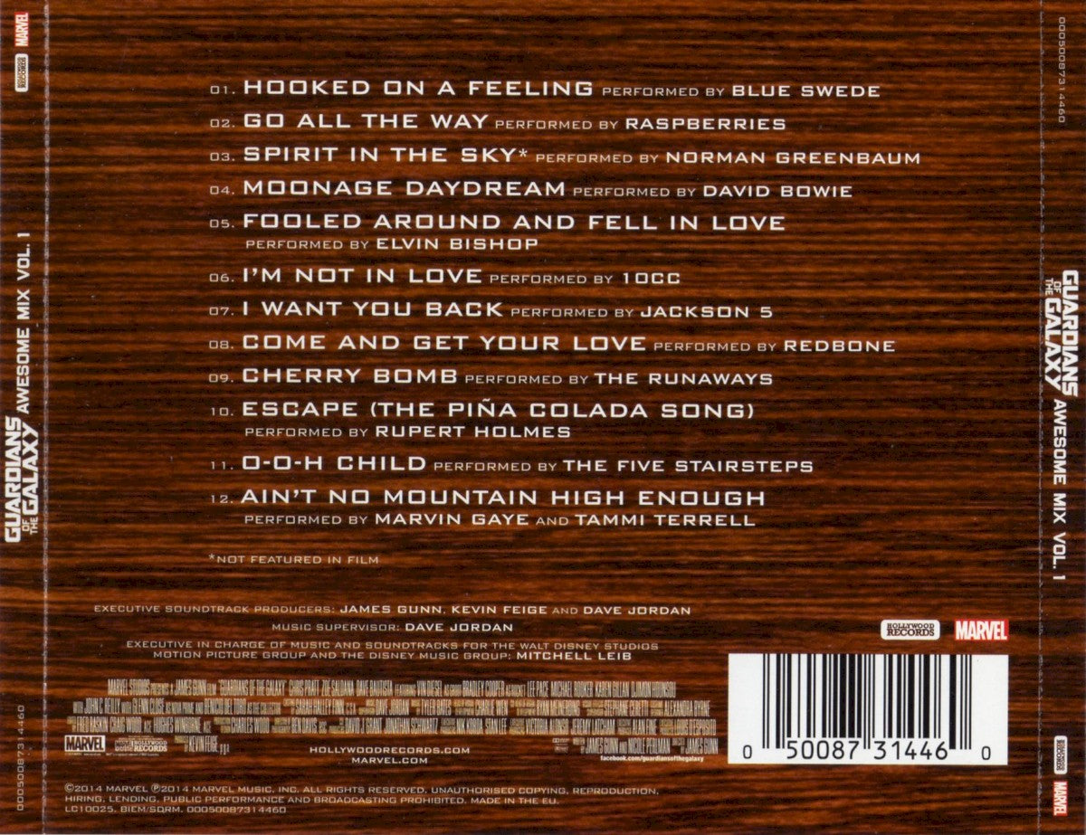 Various Artists – Guardians of the Galaxy: Awesome Mix, Vol. 1 — back cover