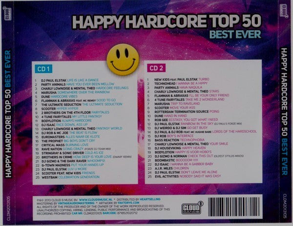 Various Artists – Happy Hardcore: Top 50 Best Ever — back cover