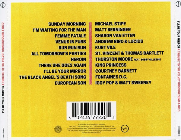Various Artists – I’ll Be Your Mirror: A Tribute to the Velvet Underground & Nico — back cover