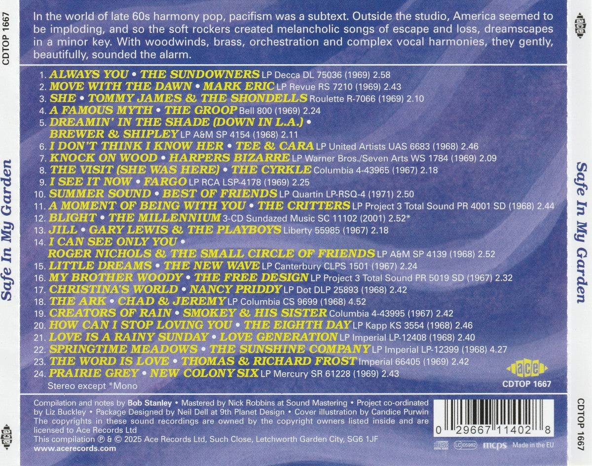 Various Artists – Safe in My Garden (American Pop in the Shadows 1967-1972) — back cover